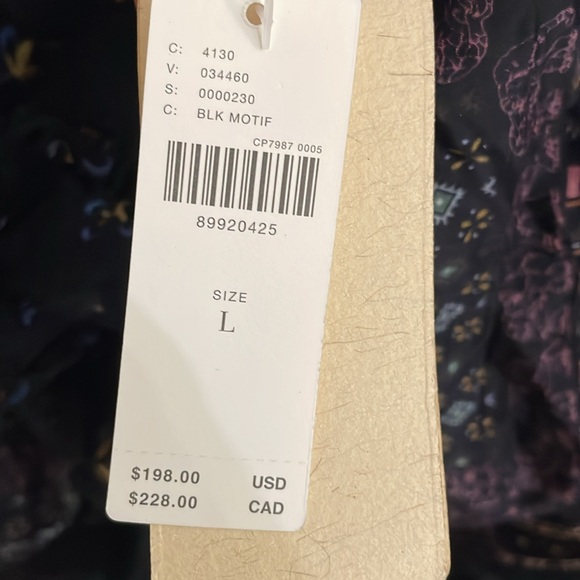 LET ME BE Women's Sheer Printed V-Neck Midi Dress Size L In Black - Picture 9 of 12